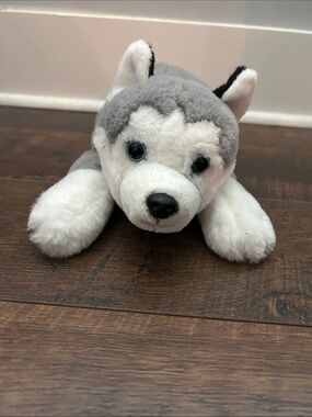 FAO Schwarz Gray & White Plush Husky!!! 🩶🤍🖤